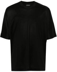 Emporio Armani - Logo Embroidered Crewneck T-Shirt - Lyst