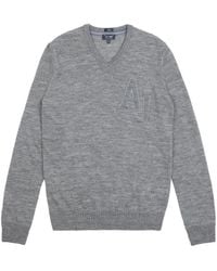 Armani Jeans - V-Neck Logo Pullover - Lyst