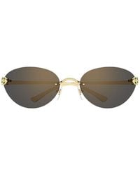 Cartier - Oval-Frame Rimless Sunglasses - Lyst