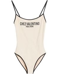 Valentino - Lycra Piqué Swimsuit - Lyst