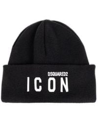 DSquared² - Logo Embroidered Beanie - Lyst