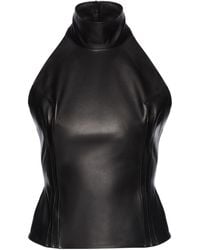 Magda Butrym - Halterneck Leather Blouse - Lyst