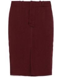 Saint Laurent - Front Slit Pencil Skirt - Lyst