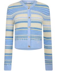 Ganni - V-Neck Knit Cardigan - Lyst