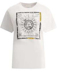 Chloé - Short-Sleeved Round Collar T-Shirt - Lyst