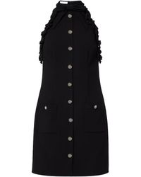 Alessandra Rich - Bow-Detail Wool-Blend Crepe Minidress - Lyst