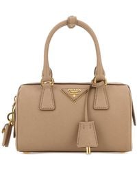 Prada - Triangle-Patch Zipped Tote Bag - Lyst