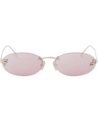 Fendi - Eyewear Oval Frame Sunglasses - Lyst