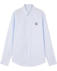 Maison Kitsuné - Maison Kitsuné Fox Head Embroidered Long Sleeved Shirt - Lyst