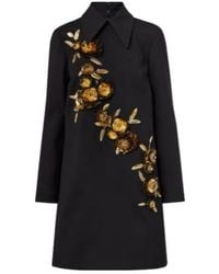 Carolina Herrera - Embellished Wool-Blend Shift Dress - Lyst