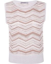 D.exterior - Chevron Sleeveless Knitted Top - Lyst