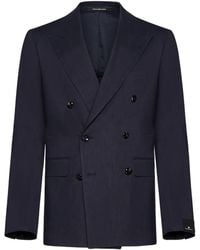 Tagliatore - Long Sleeved Double Breasted Jacket - Lyst