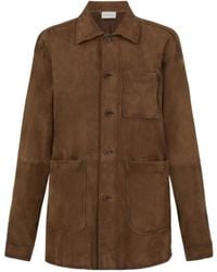 P.A.R.O.S.H. - Long-Sleeve Suede Jacket - Lyst
