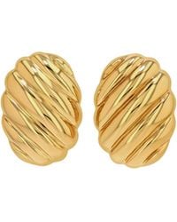 Anine Bing - Ribbed Oval Earrings - Lyst
