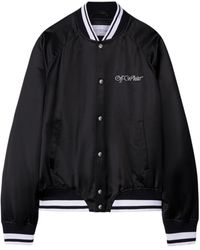 Off-White c/o Virgil Abloh - College Logo Embroidered Bomber Jacket - Lyst