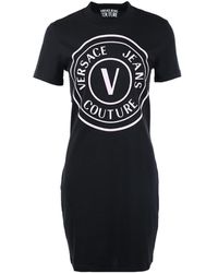 Versace Jeans Couture - Logo-Print T-Shirt Minidress - Lyst