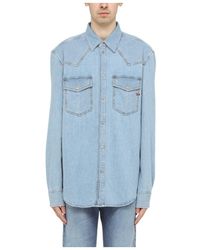 DIESEL - Logo-Embroidered Button-Up Denim Shirt - Lyst