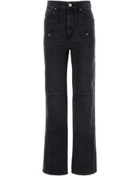 Isabel Marant - Isabel Marant Étoile Logo Patch Straight-Leg Jeans - Lyst