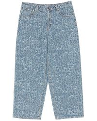 Daily Paper - Oversized Jeans With Crocodile-Effect Jacquard - Lyst