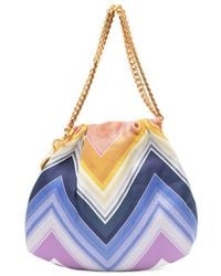 Missoni - Wave Silk Drawstring Chain Tote Bag - Lyst
