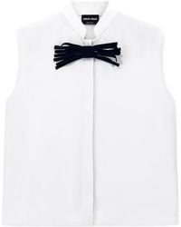 Giorgio Armani - Bow Detail Sleeveless Top - Lyst