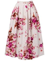 Erdem - Floral Cotton Poplin Midi Skirt - Lyst