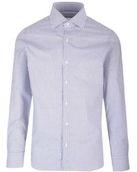 Barba Napoli - Pinstriped Long-Sleeved Shirt - Lyst