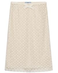 Prada - Embroidered Lace Skirt - Lyst