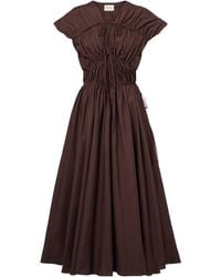 TOVE - Ceres Gathered Cotton Midi Dress - Lyst