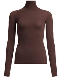 Alaïa - High-Neck Long-Sleeve Top - Lyst