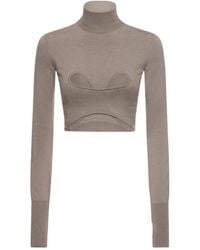 Dion Lee - Cutout Knit Turtleneck Cropped Top - Lyst