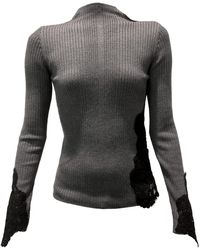 Pinko - Samoa Lace-Insert Crewneck Jumper - Lyst