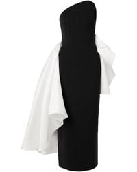 Solace London - Crepe And Satin-Faille Midi Dress - Lyst