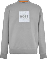 BOSS - Spliced Crew Neck Sweatshirt - Lyst