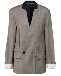 Victoria Beckham - Herringbone Virgin Wool Blazer - Lyst