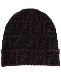 Fendi - Monogram-Pattern Beanie - Lyst