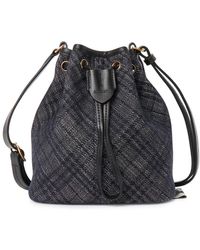 Burberry - Drawstring Denim Bucket Bag - Lyst
