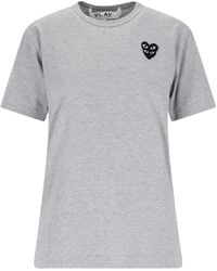 COMME DES GARÇONS PLAY - Comme Des Garçons Play Logo Patch Crewneck T-Shirt - Lyst
