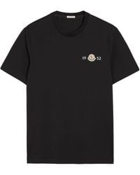 Moncler - Arm Badge Cotton Short-Sleeve Slim-Fit T-Shirt - Lyst