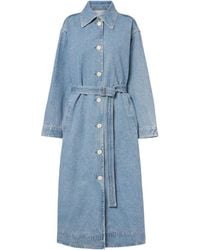 Agolde - Long Button-Down Denim Jacket - Lyst