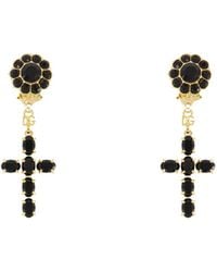 Dolce & Gabbana - Cross Drop Clip-On Earrings - Lyst
