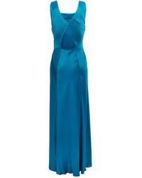 Alberta Ferretti - Cut Out Cocktail Satin Dress - Lyst