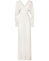 Fendi - Draped V-Neck Maxi Dress - Lyst