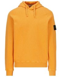Stone Island - Compass-Patch Cotton Hoodie - Lyst