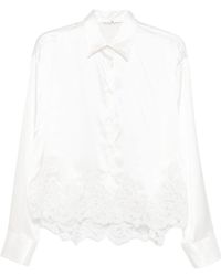 Ermanno Scervino - Lace-Trim Satin Shirt - Lyst