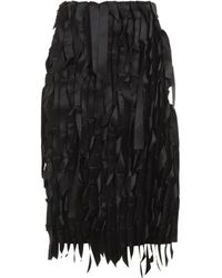 Prada - Ribbon Embellished Asymmetric Hem Skirt - Lyst