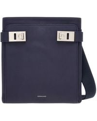 Ferragamo - Ferragamo Logo Printed Gancini Shoulder Bag - Lyst