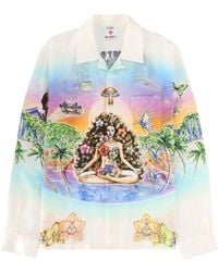 CASABLANCA - Long Sleeve Camp Collar Shirt - Lyst