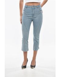 Mugler - Cropped Patchwork-Effect Jeans - Lyst