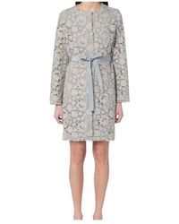 P.A.R.O.S.H. - Lace Detailed Tied-Waist Jacket - Lyst
